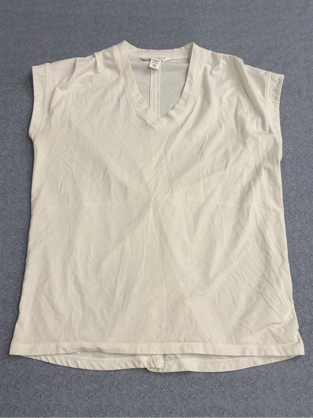 Athleta White V-Neck Cap Sleeve Twist Back Tank XXS